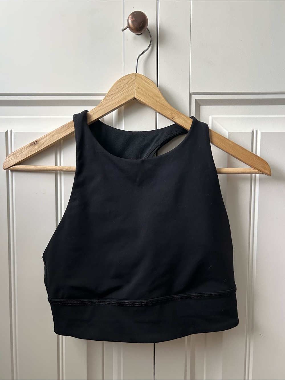 Lululemon High Neck Black Crop Athletic Top Size 6